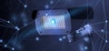 Conncetion over a security cctv camera system - 3d rendering Royalty Free Stock Photo
