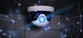 Conncetion over a security cctv camera system - 3d rendering Royalty Free Stock Photo