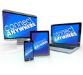 Connect Anywhere Computer Laptop Smart Phone Desktop Tablet Devi Royalty Free Stock Photo