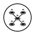 Connect, community, social system, user connections icon. Black vector design