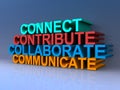 Connect, contribute, collaborate, communicate Royalty Free Stock Photo