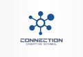 Connect creative symbol concept. Social media network, communication hub abstract business logo. Global link, data share