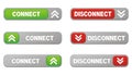 Connect disconnect button sets Royalty Free Stock Photo