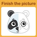 Connect the dot and complete the picture. Simple coloring panda. Drawing game for children Royalty Free Stock Photo