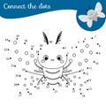 Connect the dots. Dot to dot by numbers activity for kids and toddlers. Children educational game. Cartoon moth