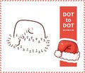 Connect the dots and draw cartoon red Santa hat. Royalty Free Stock Photo