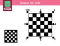 Connect the dots and draw a chess board. Dot to dot number game for kids
