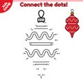 Connect the dots and draw Christmas decoration Royalty Free Stock Photo
