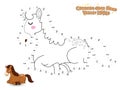 Connect The Dots and Draw Cute Cartoon Horse. Educational Game f Royalty Free Stock Photo