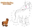 Connect The Dots and Draw Cute Cartoon Horse. Educational Game f Royalty Free Stock Photo