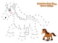 Connect The Dots and Draw Cute Cartoon Horse. Educational Game f Royalty Free Stock Photo