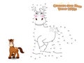 Connect The Dots and Draw Cute Cartoon Horse. Educational Game f Royalty Free Stock Photo