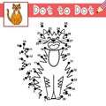 Connect the dots and draw a cute cat. Dot to dot game. Educational activity page Royalty Free Stock Photo