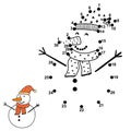 Connect the dots and draw a funny snowman