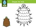 Connect the dots and draw a turtle. Dot to dot number game for kids