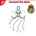 Connect the dots and draw Xmas decoration ball Royalty Free Stock Photo