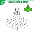 Connect the dots and draw Xmas tree decoration Royalty Free Stock Photo