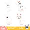 Connect the dots, education game for children. Farm animals set Royalty Free Stock Photo