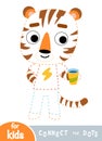 Connect the dots, education game for kids, Tiger Royalty Free Stock Photo