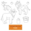 Connect the dots (farm animals set, cow family)