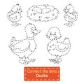 Connect the dots (farm animals set, duck family)