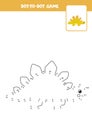 Connect the dots game with cartoon dinosaur stegosaurus. Royalty Free Stock Photo