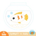 Connect the dots, game for children, Fish tank