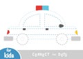 Connect the dots, game for children, Police car