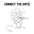 Connect the dots game. Lion printable worksheet for kids. Can be used as children coloring book. Royalty Free Stock Photo