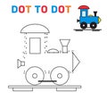 Connect the dots game train vector Royalty Free Stock Photo