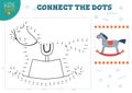 Connect the dots kids game vector illustration. Royalty Free Stock Photo