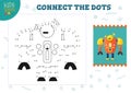 Connect the dots kids game vector illustration Royalty Free Stock Photo