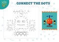 Connect the dots kids game vector illustration Royalty Free Stock Photo