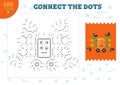 Connect the dots kids game vector illustration