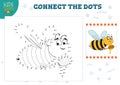 Connect the dots kids game vector illustration. Preschool children education activity Royalty Free Stock Photo