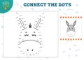 Connect the dots kids game vector illustration Royalty Free Stock Photo