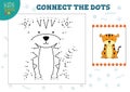 Connect the dots kids game vector illustration. Preschool children education activity Royalty Free Stock Photo