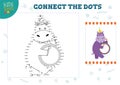 Connect the dots kids game vector illustration. Preschool children education activity Royalty Free Stock Photo