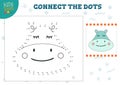 Connect the dots kids game vector illustration. Preschool children education activity Royalty Free Stock Photo