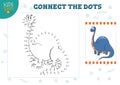 Connect the dots kids game vector illustration. Preschool children education Royalty Free Stock Photo