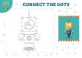 Connect the dots kids game vector illustration Royalty Free Stock Photo