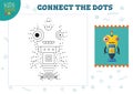 Connect the dots kids mini game vector illustration. Royalty Free Stock Photo