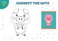 Connect the dots kids mini game vector illustration