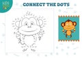 Connect the dots kids mini game vector illustration Royalty Free Stock Photo