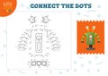 Connect the dots kids mini game vector illustration. Preschool children education activity