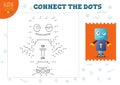 Connect the dots kids mini game vector illustration. Preschool children education activity