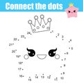 Connect the dots by numbers children educational game. Cute baby star