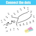 Connect the dots by numbers children educational game with cute falling star