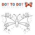 Connect the dots and paint a butterfly on a sample