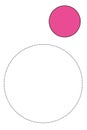 Connect dots and Paint a simple mathematical figure circle pink